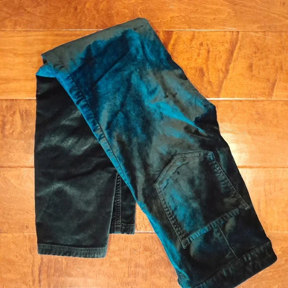 We The Free Gem Teal Velvet Velour High-waisted Skinny Jeans - Picture 4 of 5